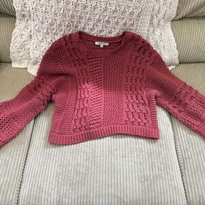 MADEWELL pink open weave sweater Medium